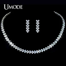 UMODE Classic Design Jewelry Sets Including CZ Drop Earrings & Choker Necklace Set For Women Bijoux Wholesale AUS0019