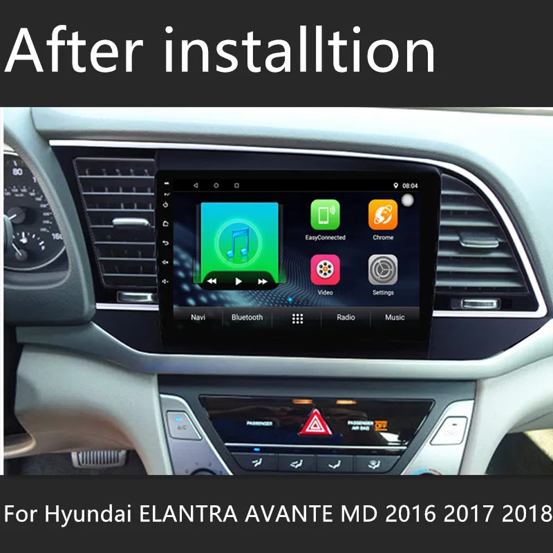 Excellent 1din car Android8.1 multimedia player 2.5D stereo radio For Hyundai Elantra Avante 2016 2017 2018 with gps navigation BT Music 1