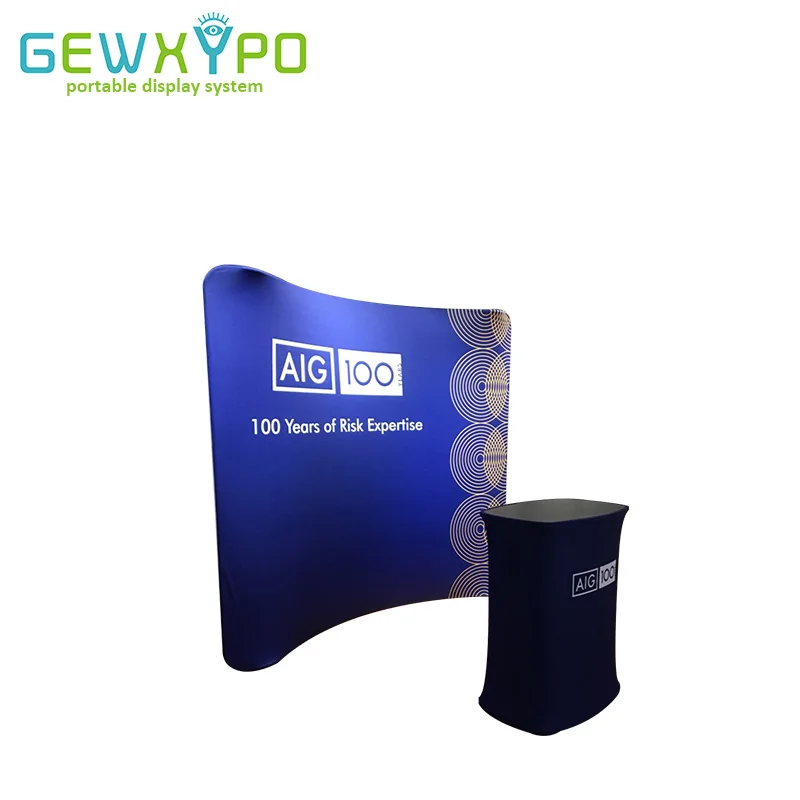 8ft*7.5ft Curved High Quality Tension Fabric Pop Up Banner Advertising ...