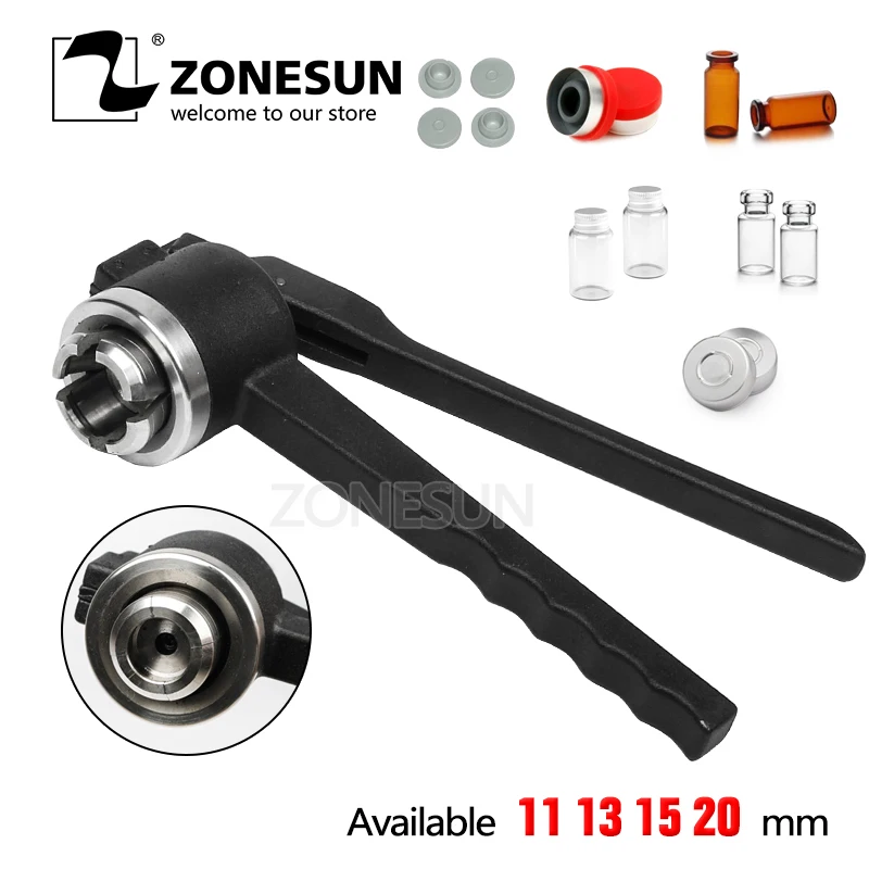ZONESUN 11 13.15.20 ММ ручная машина для запечатывания флаконов колпачки бутылок