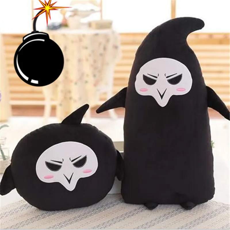

2 styles Overwatches Reaper Plush Pillow toys Around Rye Pioneer Pillow DIE game Plush Seat cushion children boy gifts
