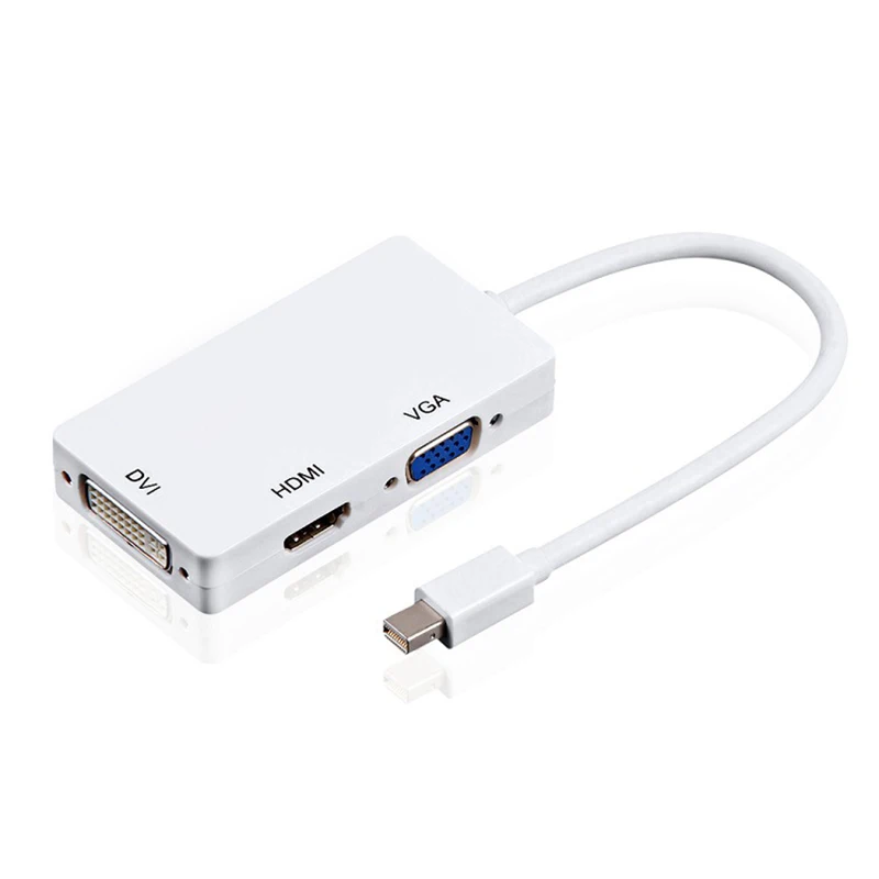 DZLST Mini DP к HDMI DVI VGA адаптер 3 в 1 концентратор Mini DisplayPort 1080P видео адаптер конвертер для iMac Apple MacBook Pro Air - Цвет: Mini DP-HDMI DVI VGA