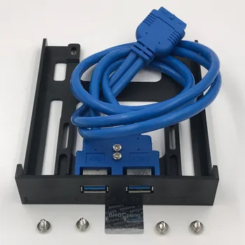

USB3.0 Front Panel Mainboard to Dual USB 3.0 Cable Data Tranfer Stablized 20pin Female to 2 USB 3.0 Female 1Pcs