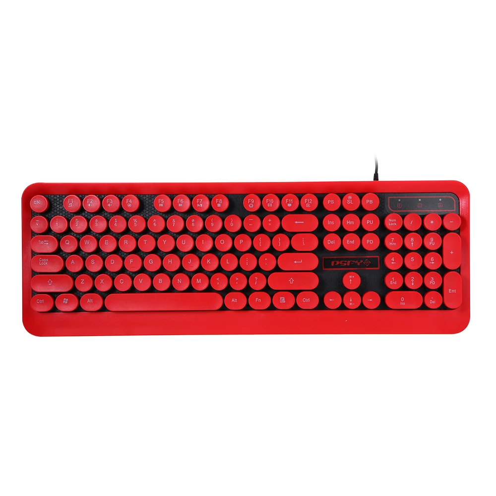 

Red Office Work Keyboards USB Wired Keyboard Ergonomic Design for PC Laptop