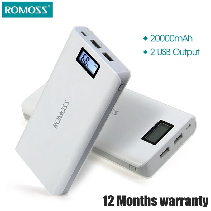 Romoss Sense 6 Plus power Bank 20000mah Dual usb 2.1A умное быстрое зарядное устройство для мобильных телефонов Xiaomi samsung huawei iPhone iPad