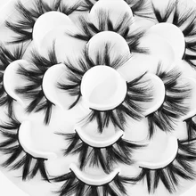 7 пар 6D поддельные норковые волосы Накладные ресницы wispiy накладные крестообразные ресницы Mult-ilayers инструменты для макияжа глаз