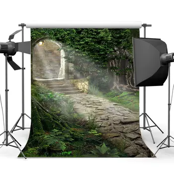 

Fairytale Garden Backdrop Dreamy World Backdrops Jungle Forest Green Vine Weathered Stones Path Fantasy Background