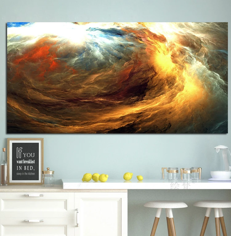 WANGART большой размер настенные художественные принты плакат облако абстрактный красочный пейзаж фото холст для гостиной декоративная картина