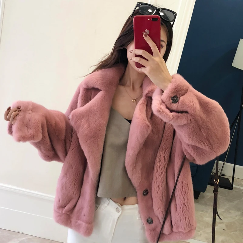 

Winter Jacket Women Real Fur Coat Double-faced Mink Fur Coats Women Clothes 2018 Autumn Korean Pink Jackets Chaqueta Mujer MY973