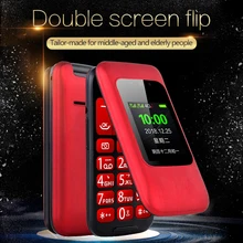 F1 флип двойной экран мобильный Unicom 4G двойная карта двойной ожидания большой символ громкий большой ключ Bluetooth Вибрация фонарик мобильный телефон