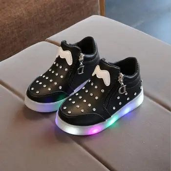 

2018 European fashion colorful LED lighting baby girls boys boots high quality shinning kids shoes fashion children sneakers