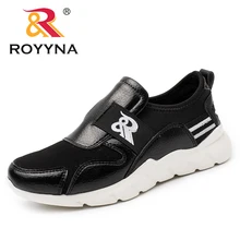 ROYYNA/Новая Модная стильная женская обувь на плоской подошве с эластичной лентой; женские кроссовки; женская повседневная обувь из микрофибры; Удобная