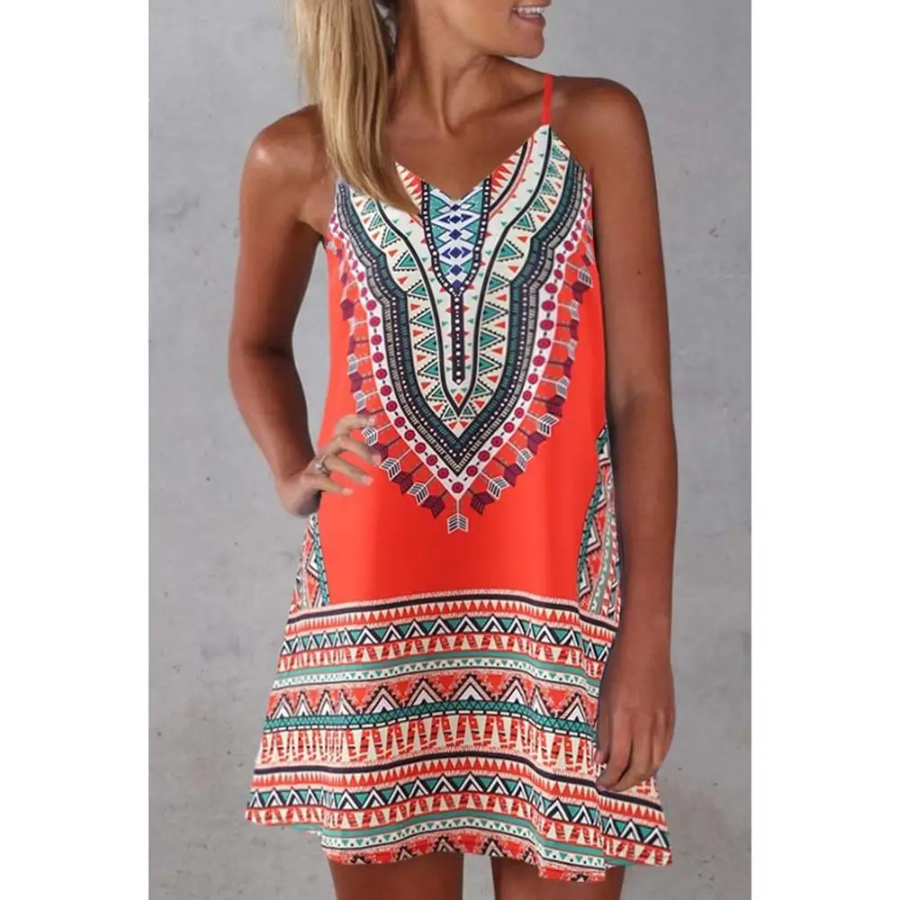 

Womens Summer Dress Print Color Block Sleeveless Dress A-Line Maxi Mini Sundress summer dress 2019 vestido summer dress elbise