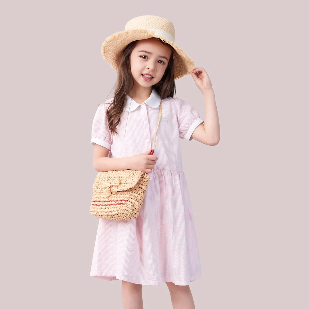 

Children Blouses Dress Boys and girls'Loose Spring Summer Cotton Dress Striped Size 110-140cm