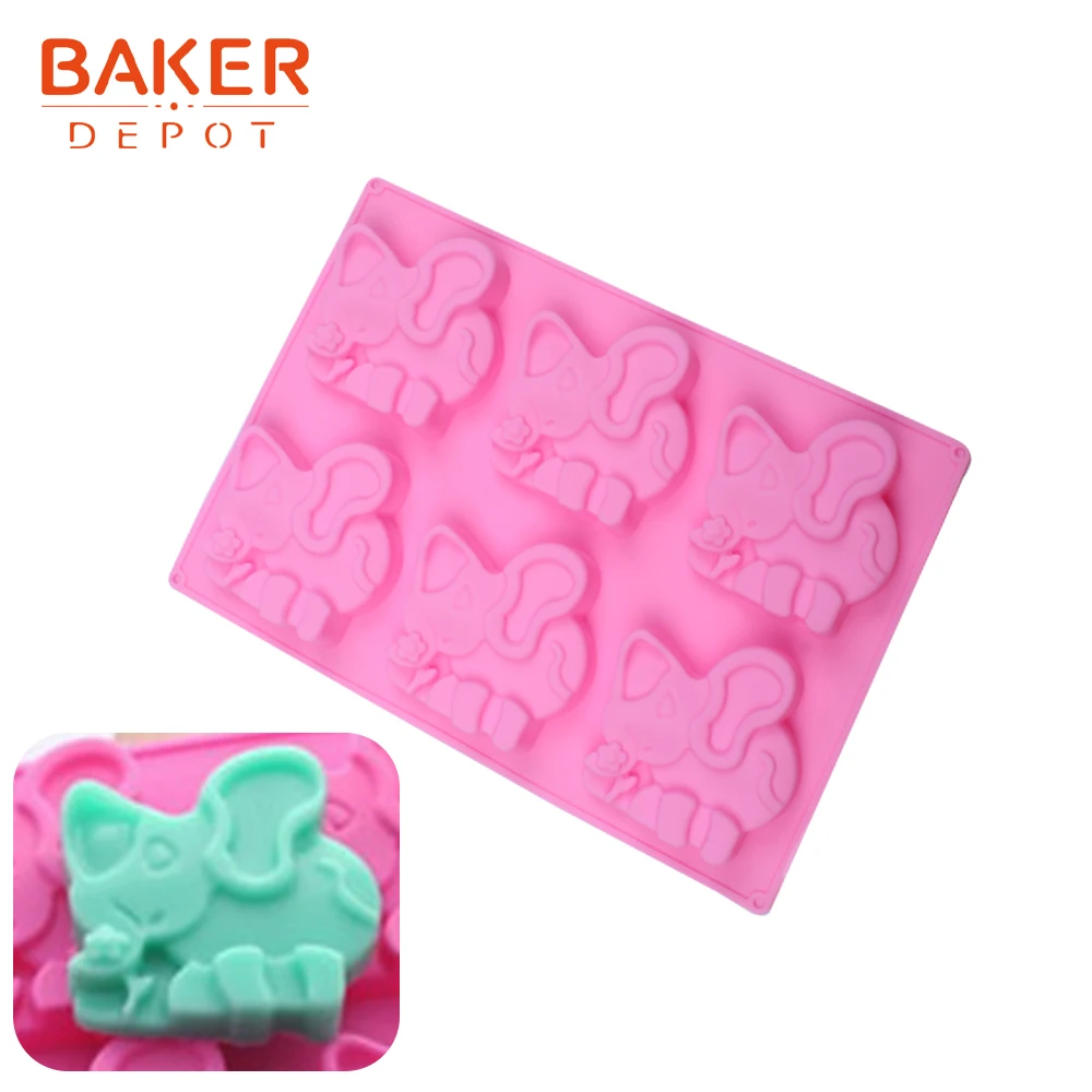 BAKER DEPOT форма коровы силиконовая форма для конфет шоколадный слон Бисквит Торт Кондитерская выпечка форма для торта украшенная форма для мороженого мыла - Цвет: CDY-201