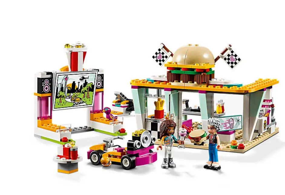 

386Pcs Girls Friends Series Drifting Diner Kids Birthday Building Blocks Bricks Compatible With Legoings Friends 41349