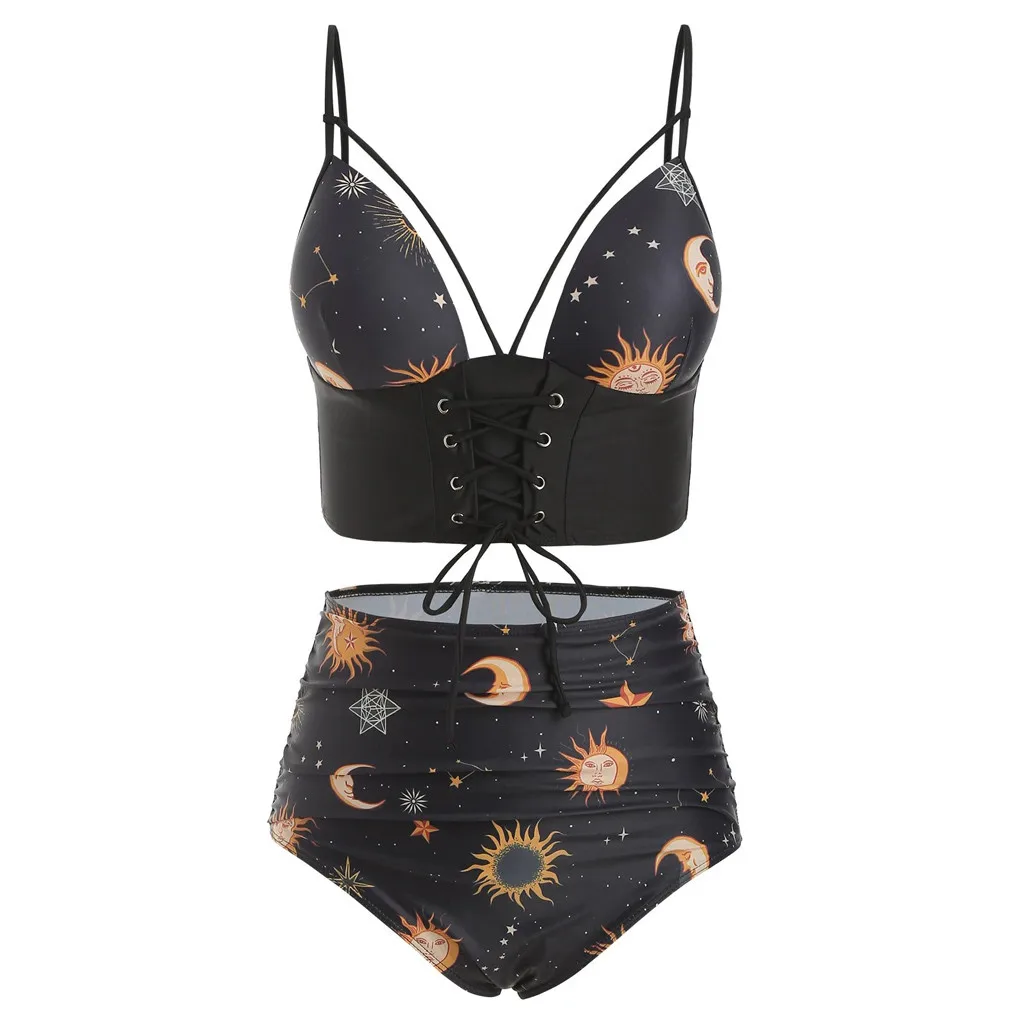 

KANCOOLD Women Two Piece Push Up Beachwear Solis Push Up Plus Size Swimsuit Causal Bandage Polyester Ladies Split Bodysuit