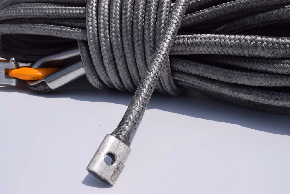 رمادي 10 ملليمتر * 40 متر uhmwpe كور مع سترة uhmwpe الاصطناعية حبل ، واستبدال ونش كابل ، الطرق الوعرة ونش حبل