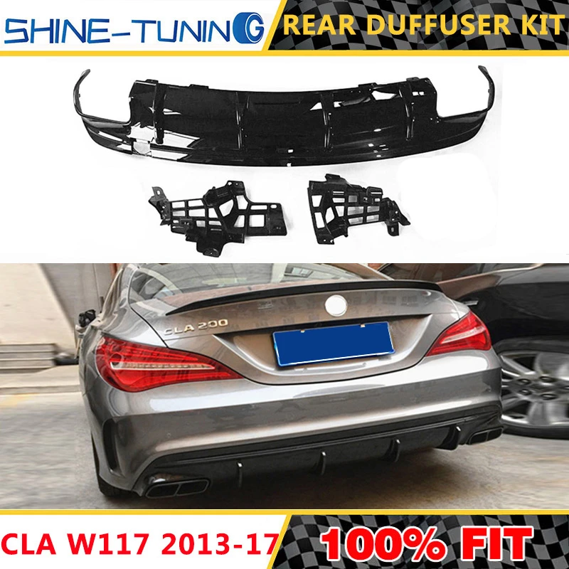 Подходит для CLA class W117 body kit комплект заднего диффузора 2013 2017 без наконечников