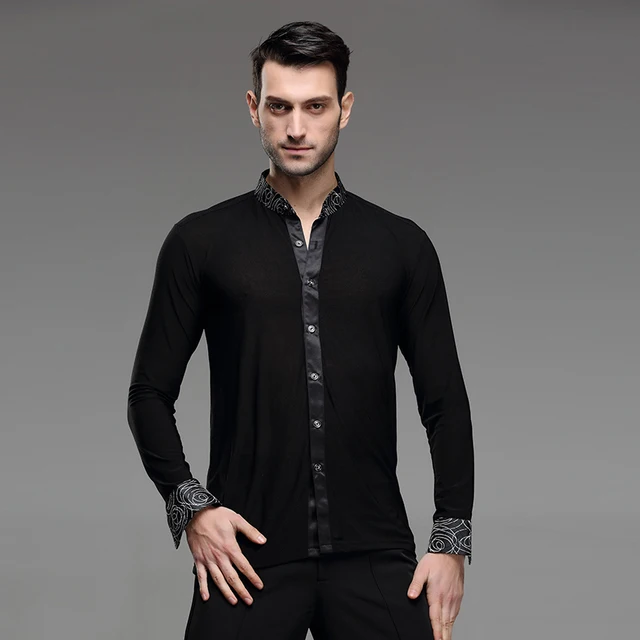 long sleeve adult men's shirts modern dance Latin fashion in Latin