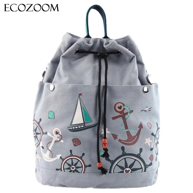 Women Canvas Drawstring Backpack Bucket Beach Bag S Casual Sack Women Canvas Drawstring Backpack Bucket Beach Bag S Casual Sack Travel Cinch Sackpack Cartoon