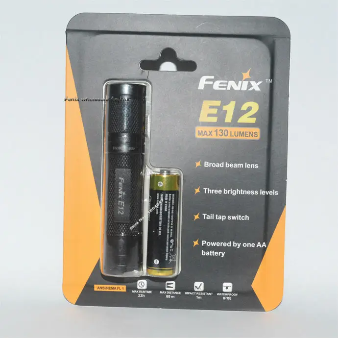 Fenix E12 Cree XP E2 130 Lumen 2 Mode светодиодный Водонепроницаемый EDC ручной фонарик карманный