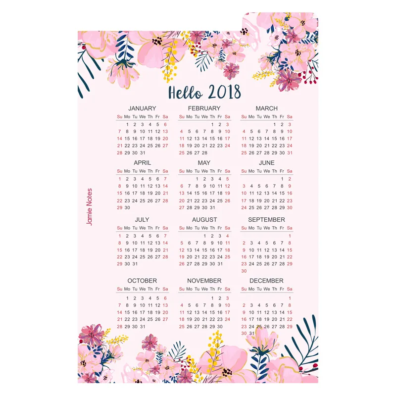 Jamie Note Spiral Notebook Accessories 2018 Calendar PP Divider Index Pages For Filofax A5a6 Planner Organizer Korean Stationery
