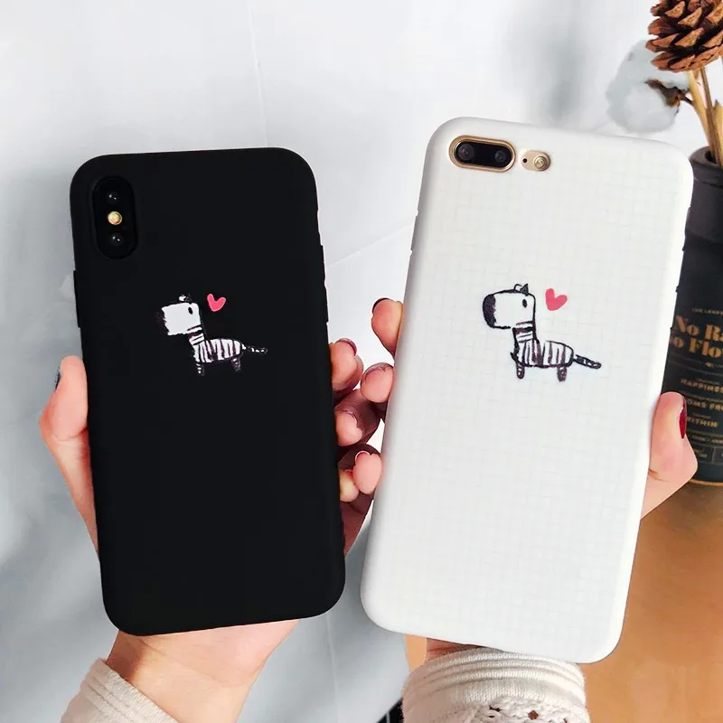 

Fashion Cute Hard PC Case Luxury For iPhone X Case For Apple iPhone 6 6S 7 8 Plus Cell Phone Case Cover black white