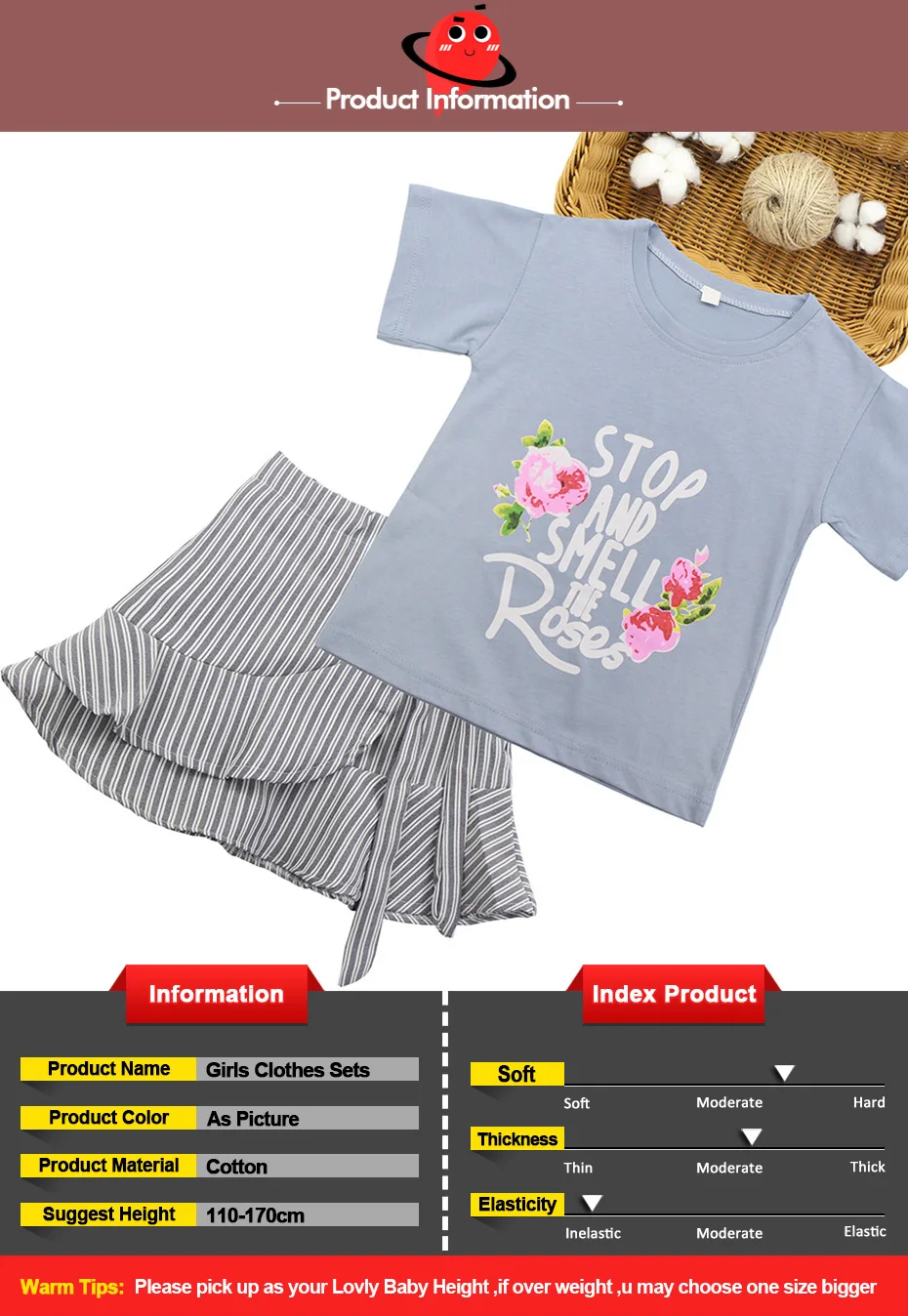 Комплект детской одежды для девочек, летняя рубашка+ юбка в полоску, детская одежда, костюм для девочек, летняя одежда для детей 6, 8, 10, 12, 13 лет