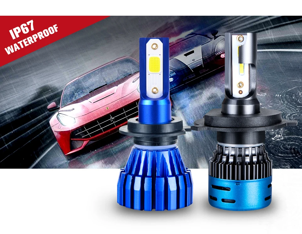  LED H7 H4 LED Car Headlight bulb 3000K 4300K 6500K 8000K H1 H11 H8 9005 9006 HB3 12V COB 5000LM 1860 10000LM 50W Fanless fan (6)