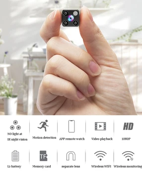

WIFI Mini Security Remote Monitor Camera Wide Angle 120 Degree Separate Lens HD 1080P Motion Detect IR Night Vision