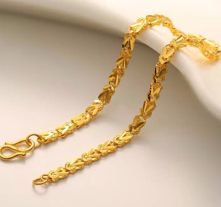 Мода 999 твердый 24 K желтый золотой браслет женский браслет 6,72g