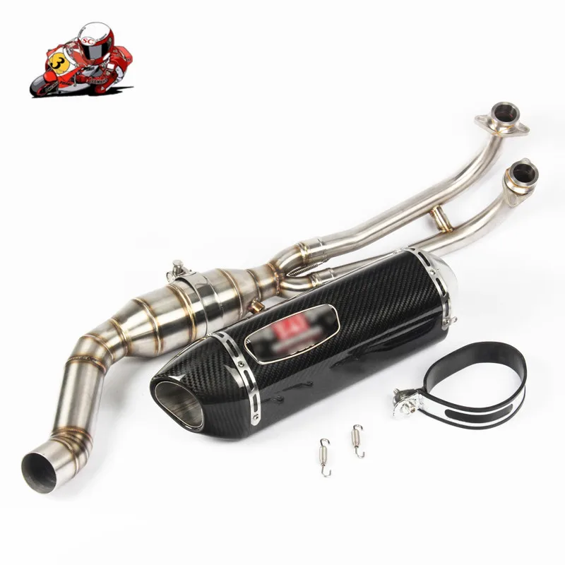 Мотоцикл Полный выхлопной системы скольжения для Tmax 500 530- выхлопной трубы глушителя - Цвет: Type C