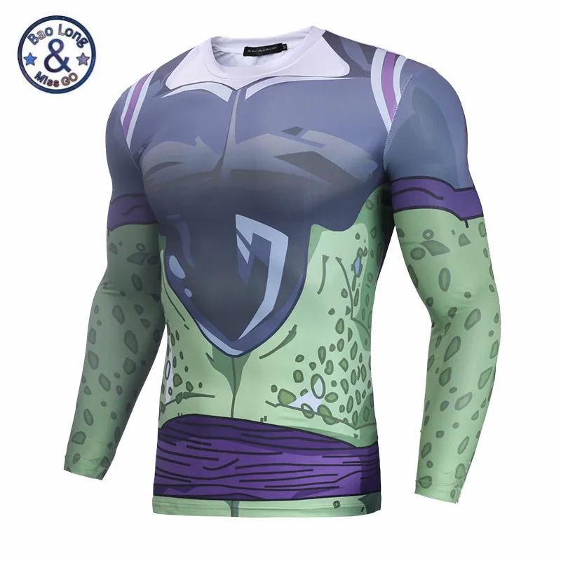 

Mens Dragonball Compression Shirt Long Sleeve 3D T Shirts Homme Cartoon Vegeta Cell Gouk SON GOHAN T Shirt Bodybuilding Tees