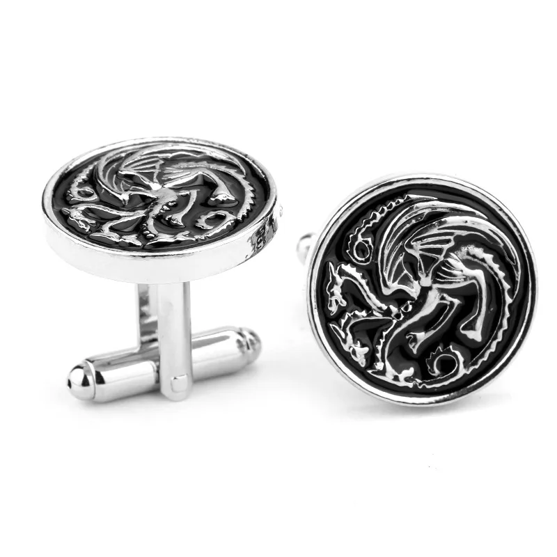 

24 Pairs/Lot Game of Thrones Dragon Jewelry Targaryen Badge Crest Cuff Link Sleeve Buttons Bulk Wholesale