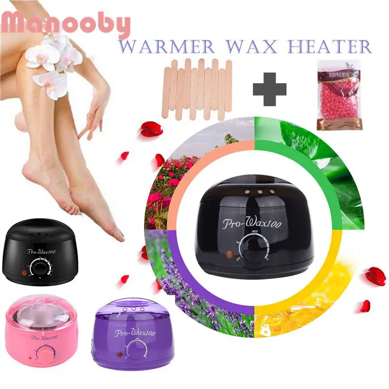 

Manooby Hair Removal Tool Epilator Wax Heater Professional Mini SPA Hand Epilator Feet Paraffin Wax Machine Temperature Control