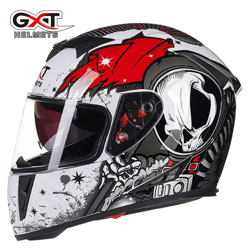 GXT мотоциклетный шлем для мужчин полное лицо Casco Moto шлемы двойной козырек гоночный шлем для мотокросса модульный мотоциклетный шлем - Цвет: A1