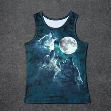 Набор волков, howling at the full moon, топы с 3D принтом, Детская Мужская майка, Подростковая хлопковая футболка, свободная одежда унисекс
