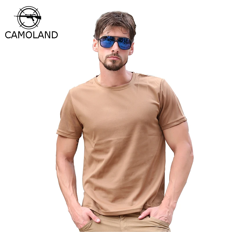 

2019 Summer Quick Dry T-shirt Men Tactical Army Combat T Shirt Solid Color Short Sleeve Casual O Neck Breathable Male Top Tees