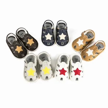 

Summer Newborn Star Baby Shoes with Sounds Cute Baby Boy Girl Shoes First Walkers Sounds Princess Shoes