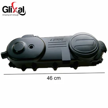

Glixal 46cm Left Side Crankcase CVT belt Cover for GY6 50cc 139QMB extra long case Scooter Moped (12 bolt, 13 inch wheel)