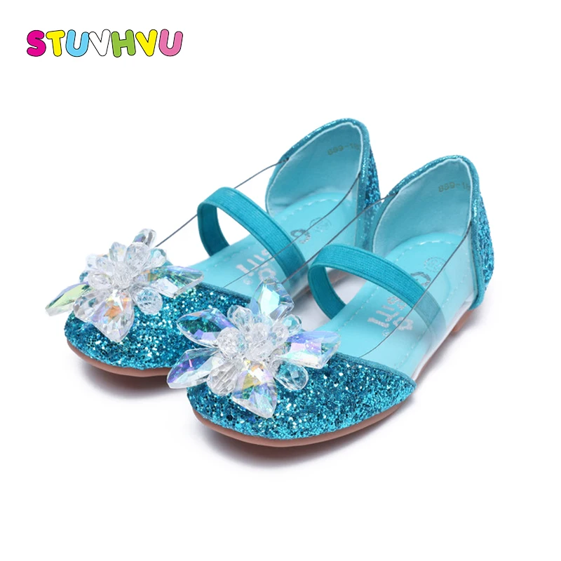 

Girls dance shoes for kids transparent sandals fashion brand children crystal princess shoes soft comfort girl rhinestone shoes