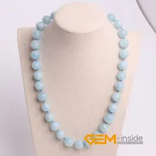 Blue Aquamarin e Necklace Natural Stone Necklace Birthstone Of March Lucky Stone For Libra, Sagittarius And Scorpio Gift