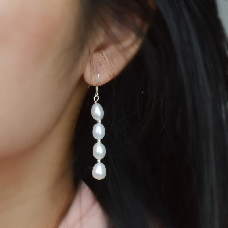Pearl string earrings Clearance