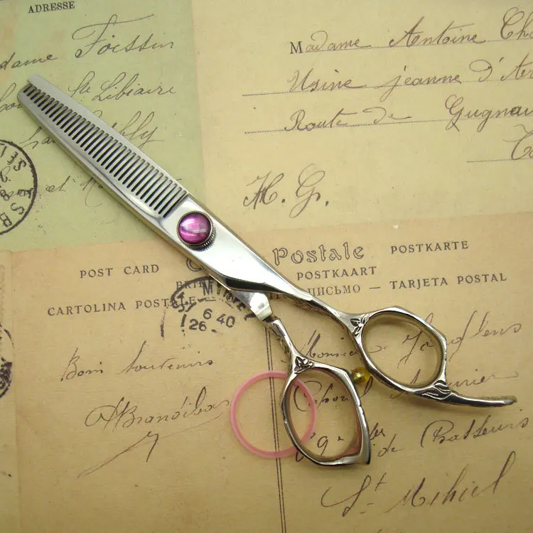 

free ship! 6" Japanese 440C high qualty professional hair thinning scissors with 30 teeth flower scissors