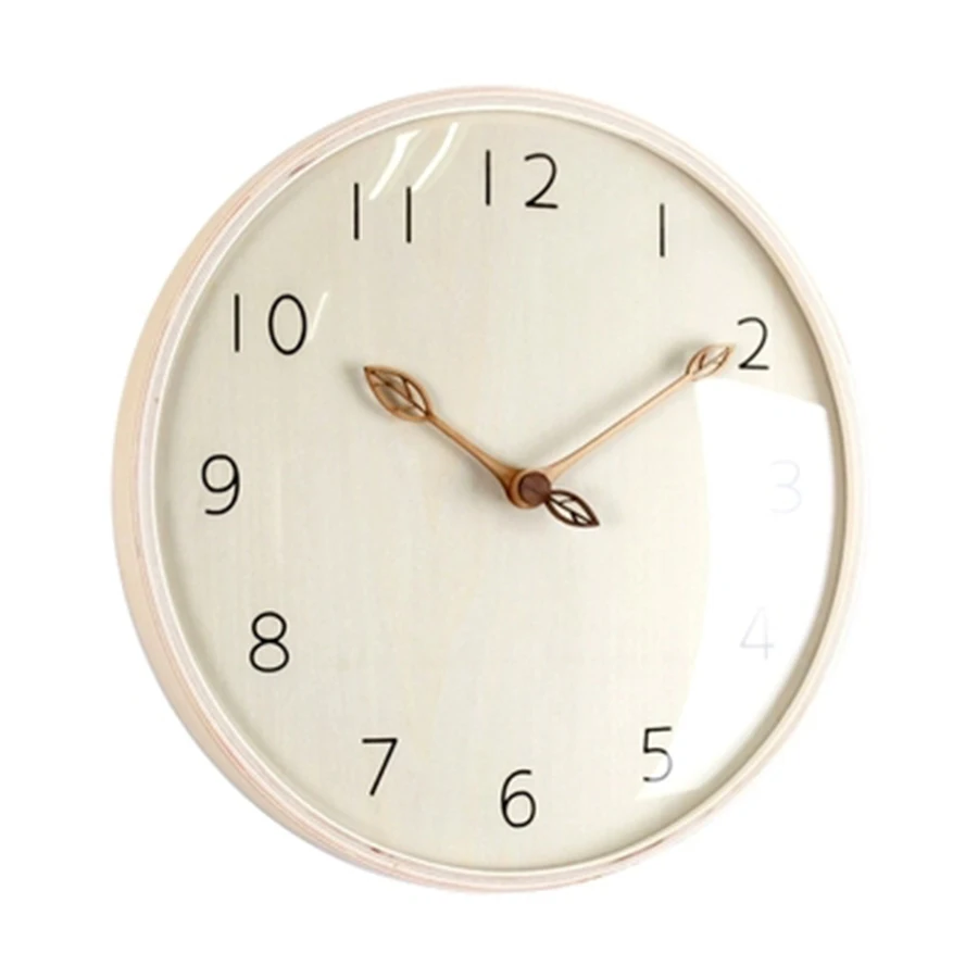 

European Simple Solid Wood Wall Clock Atmosphere Wall Watch Living Room Decoration Kitchen Saat Home Decoration Accessories B96