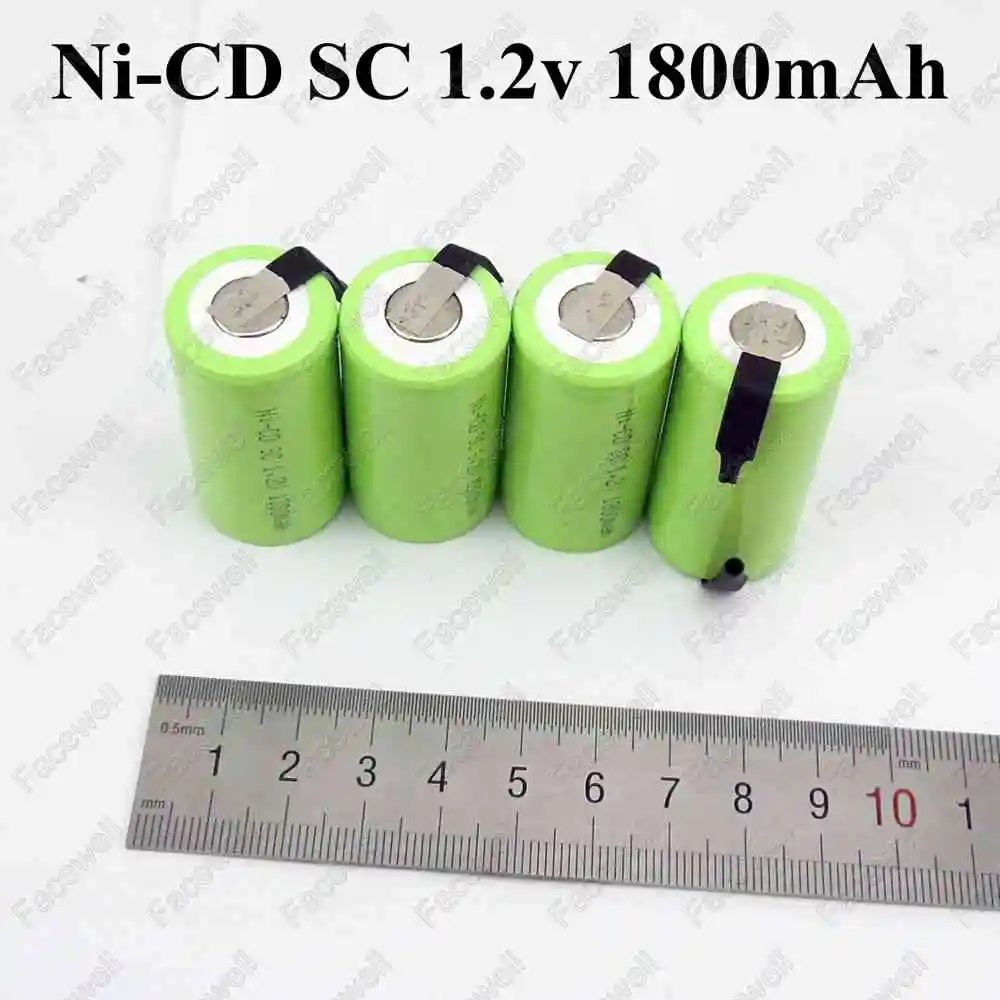6 шт. бренд SC nicd 1 2 в 1800 мАч Sub C 20A ni cd sc sub c ячейки subc для 7 перезаряжаемые батарея pack