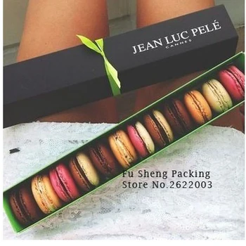 

31*5.2*5.2CM Black Red macaron box Bakery Box for Biscuits Cookie mooncake biscuit Packaging paper boxes 50piece\lot.