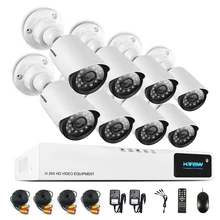 H View 720P Video Surveillance System 8CH CCTV Security Kit 8PCS 720P Outdoor Security Camera 8