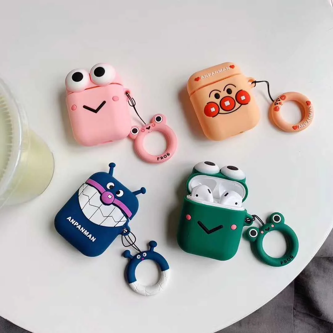 

Cartoon Decorative Silicone Case for Apple Airpods Cover Cover Bluetooth Cute Earphone Set Keychain Gift